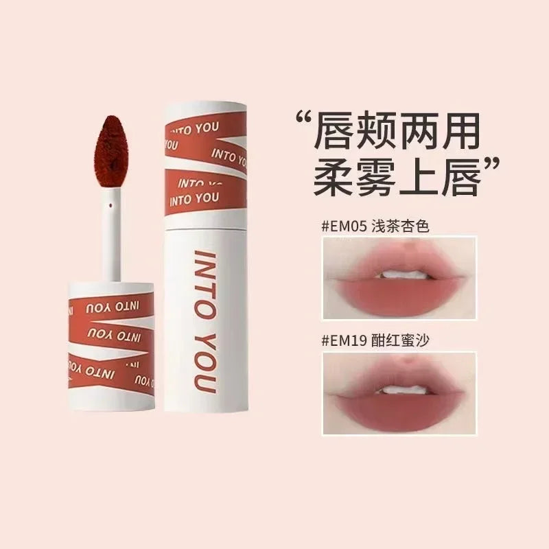 INTO YOU Lip Mud Lip Gloss Velvet Lipstick Lip Glaze Women Makeup Matte Waterproof Long Lasting Red Tint Rare Beauty Cosmetics