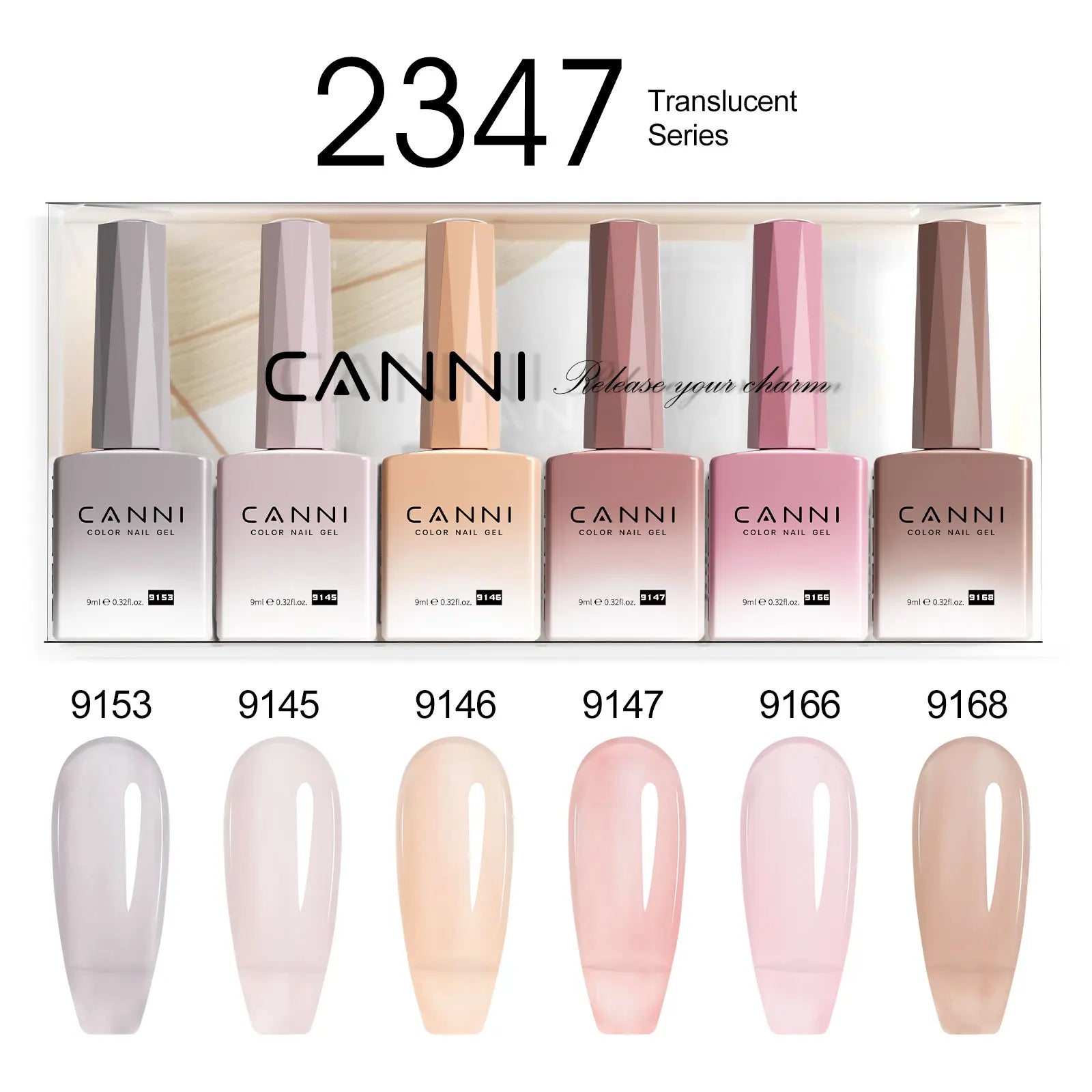 CANNI Nail Gel Polish Set Upgraded HEMA FREE Summer Nails Smooth Texture Ultra Gloss Top Coat Pigmented Gel Soak off UV LED Gel