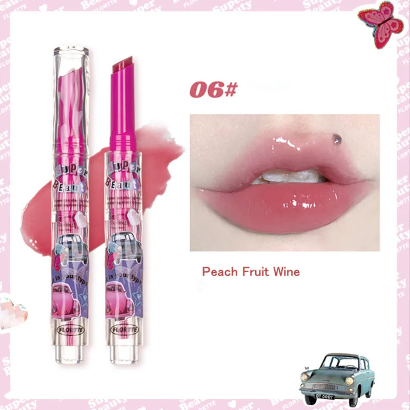 FLORTTE Watery Glow Lipstick Mirror Lip Balm Moisturizing Solid Jelly Lip Gloss Glass Lip Glaze Tint Makeup Beauty