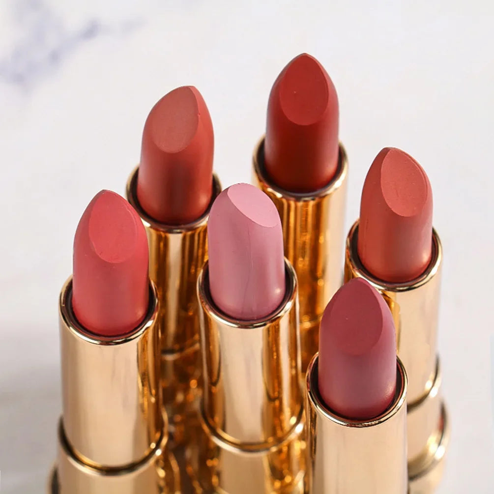 6-color Custom Bulk Solid Lipstick Private Label 3.5g Waterproof Matte