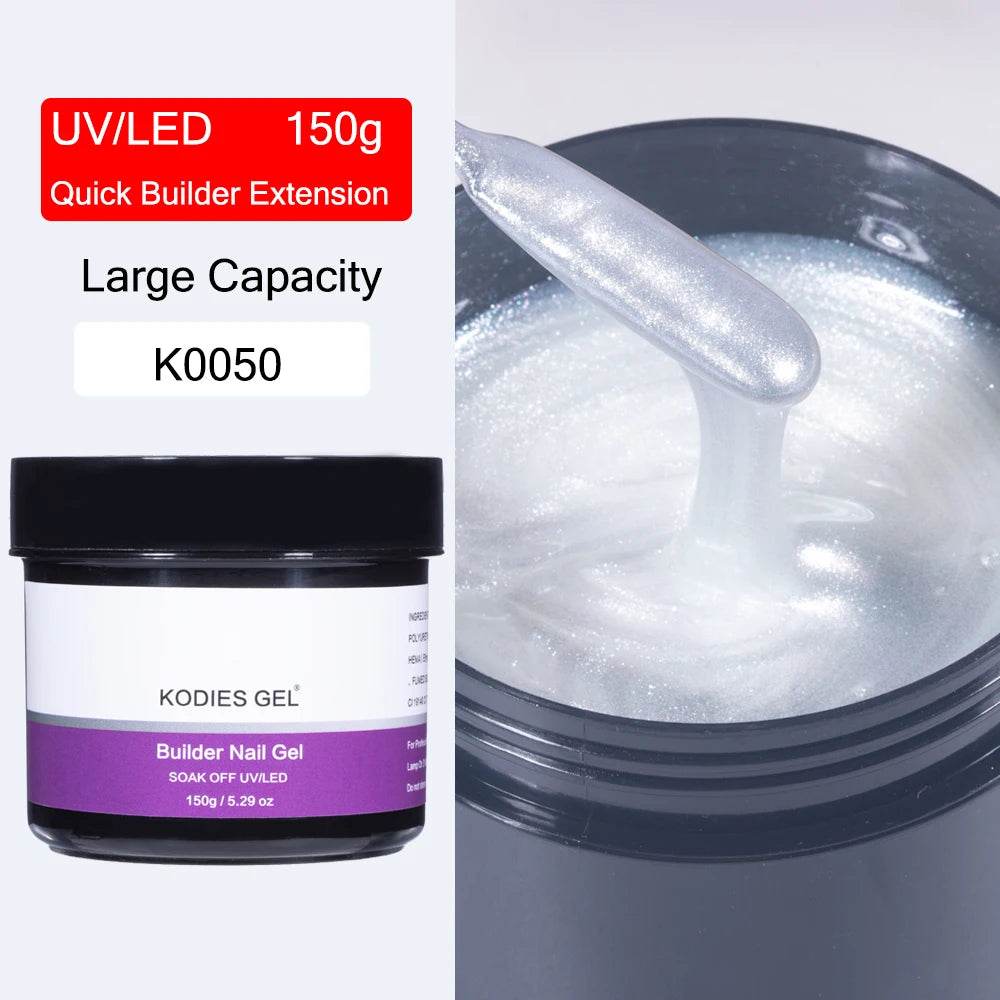 KODIES GEL 150g Builder Nail Gel for Extension Semi Permanent UV Aurora Construction Poly Gellak for Nail Art Manicure Design