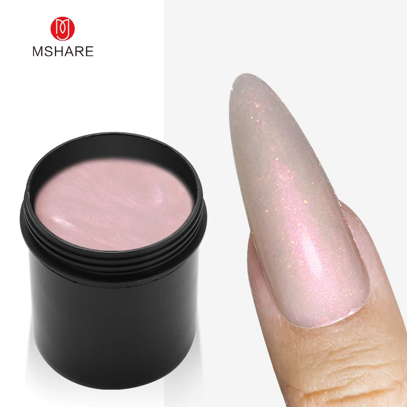 MSHARE 250g Natural Nude Translucent Hard Builder Jelly Gel Not Flow Nail Extension Stretching Construction Repair Broken