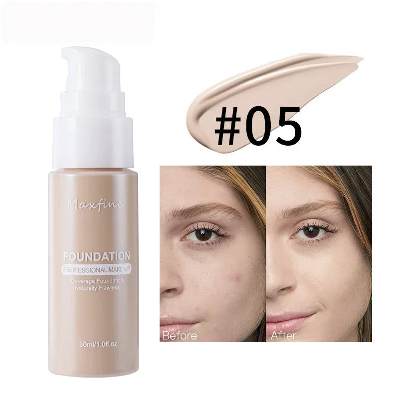 Liquid Face Foundation Cream Oil-Control BB Cream Matte Base Brightening Concealer Lasting Full Coverage Women Makeup Cosmetics