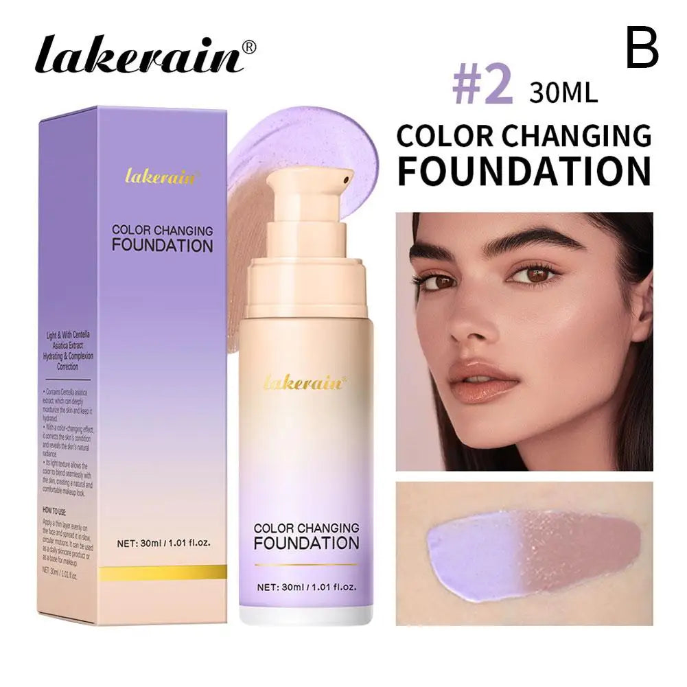 Color Changing Liquid Foundation Centella Asiatica Essence Long-lasting Moisturizing Nude Makeup Light Liquid Foundation Cosmeti