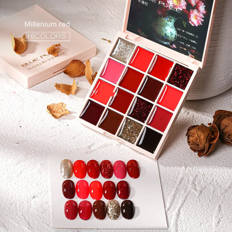 Korean Solid Nail Gel Palette Mud Painting Shinng Glitter Sequin For Nail Art Design Semi Permanent Soak Off UV Gel Varnish