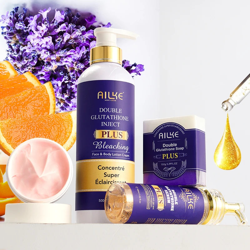 AILKE Glutathione Brightening Range, Lightening , Moisturizing, Hydration, Clean Stains, Even Skin tone, Improve Dull Skin