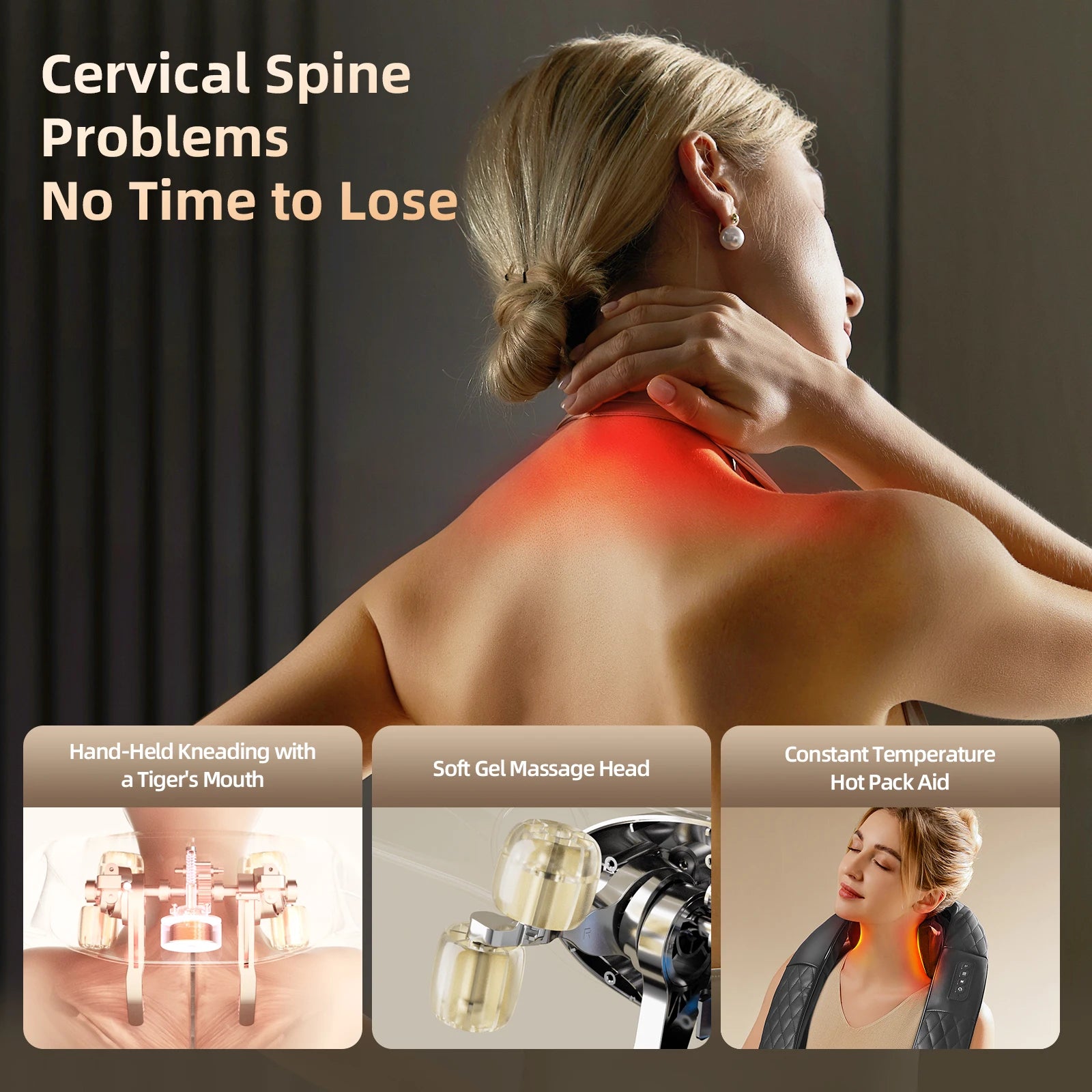 Shiatsu Neck Massager with Heat 4D Neck and Shoulder Massager