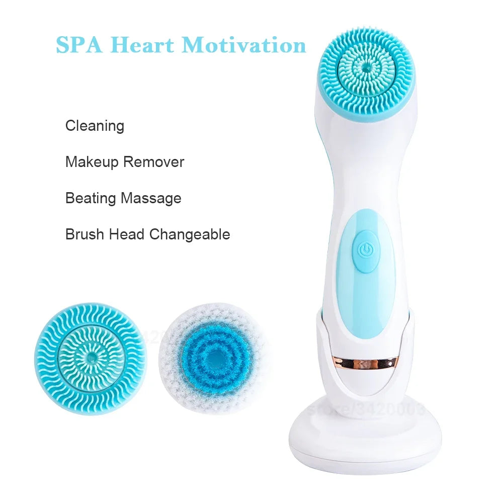 Electric portable Rotary Deep Cleaning 3-in-1 Multi-function waterproof Usb Cleaner Beauty tool Cleanser Brush