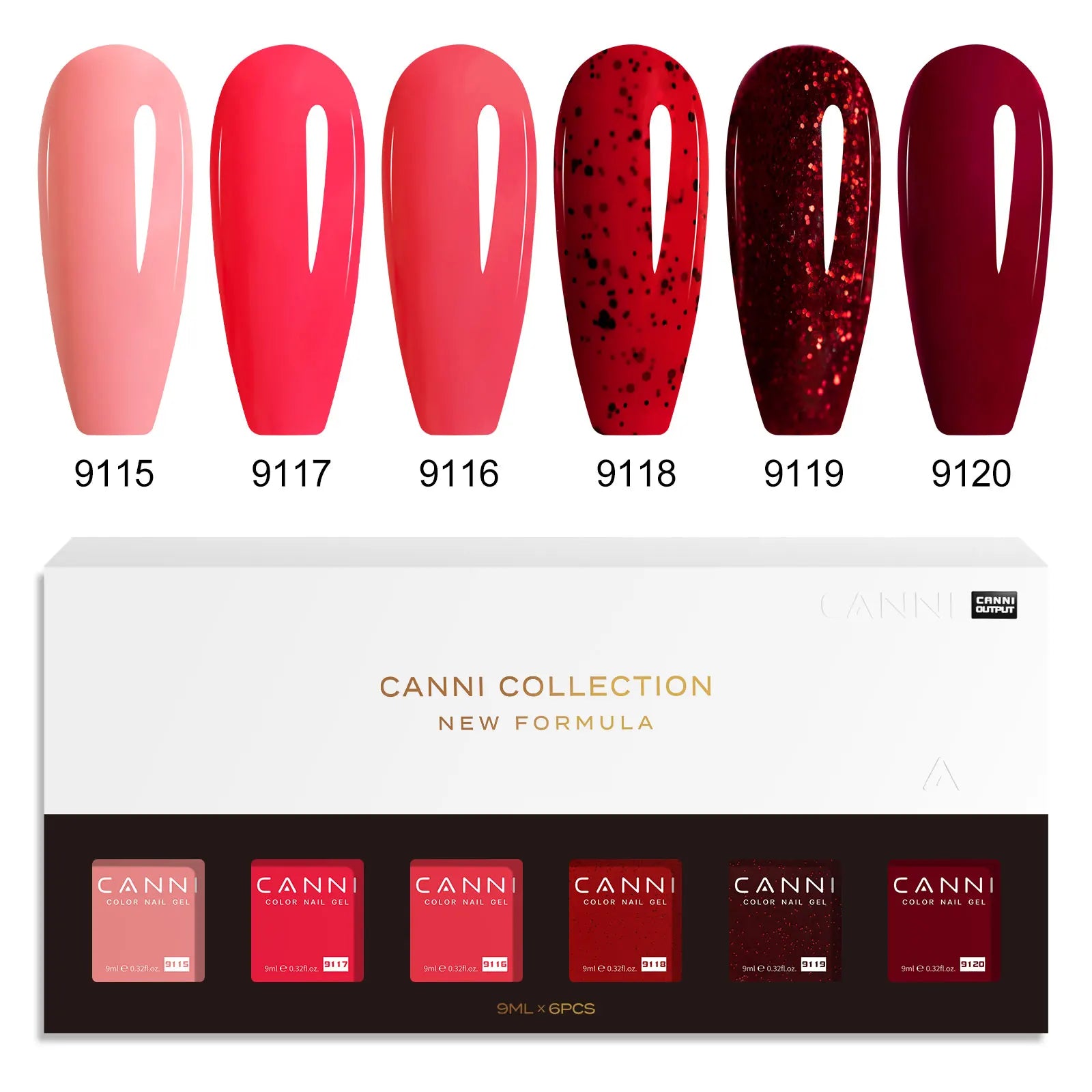 CANNI HEMA FREE Nail Gel Polish VIP Kit Jelly Amber Color Collection Semi Permanent French Nail Gorgeous Color 9ml*6pcs/set