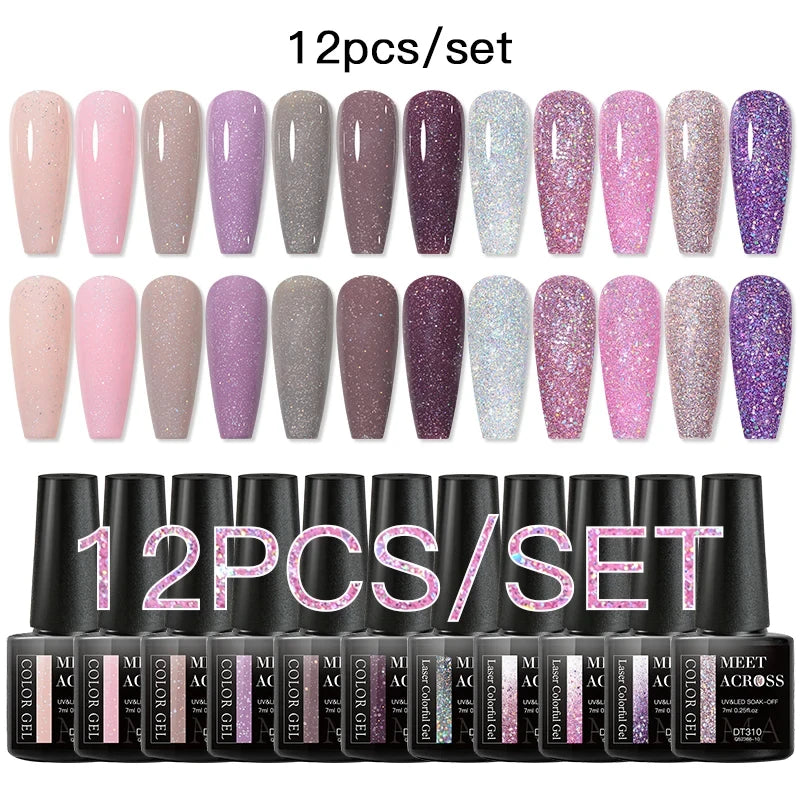 10-12Pcs/set Thermal Gel Nail Polish Set 3 Layers Color Change Nails Semi Permanent Gel Nail Polish For Manicure nail supplies