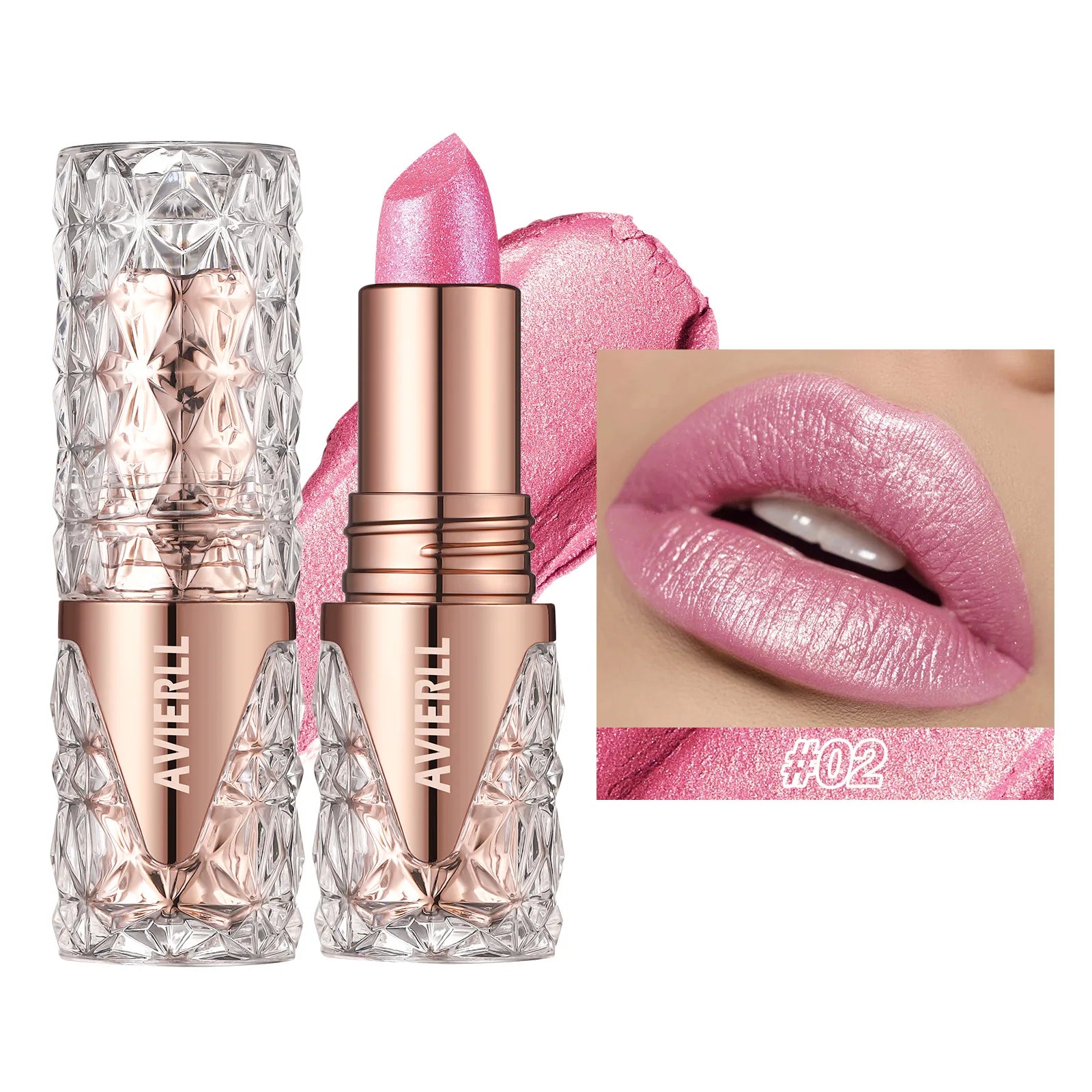 6 Color Pearlescent Sparkling Lipstick Matte Glitter Waterproof Long Lasting Pearl Shine Lip Gloss White Shimmer Sexy Lip Makeup