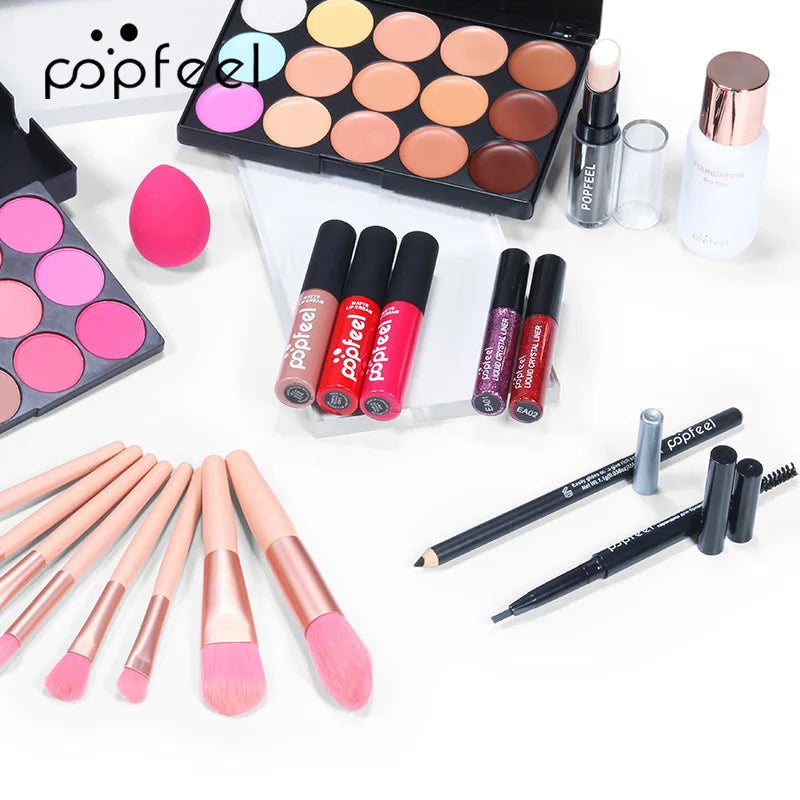 Best-Selling Popfeel Makeup Kit Full Set All in One Eyeshadow Eyeliner Lipstick Foundation Luxe Sets Gifts for Women Cosmetics