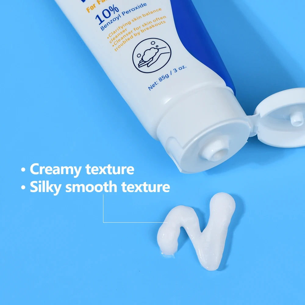 Acne Foaming Wash Benzoyl Peroxide 10% Maximum Antimicrobia Moisturizers reduces redness For Face & Body Skin Care Face Wash