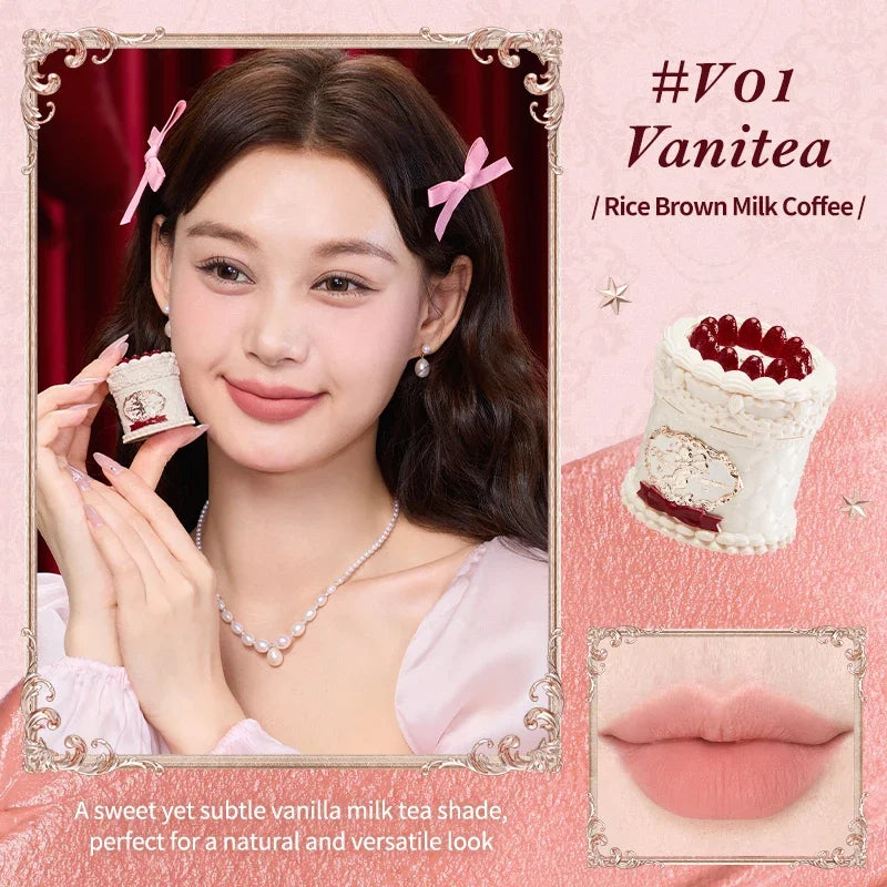 Flower Knows Strawberry Cupid Collection Cake Lip Cream 5ml Velvet Lip Tint - High Pigment Color Longwear Matte Lipstick