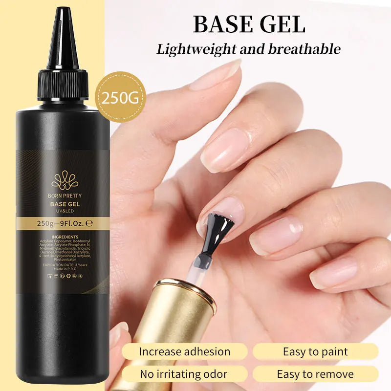 BORN PRETT 250g Nail Prep Dehydrator Quick Air Drying Nail-Primers Gel Nail Polish Base Top Gel Nail Art Vanish Reinforcement Ge