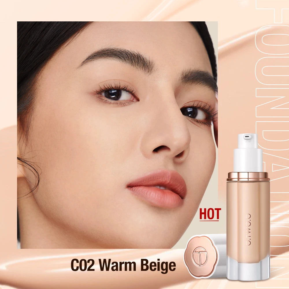 O.TWO.O Liquid Foundation Cream for Face 30ml High Coverage Makeup Base SPF30 Waterproof Concealer Makeup Foundation