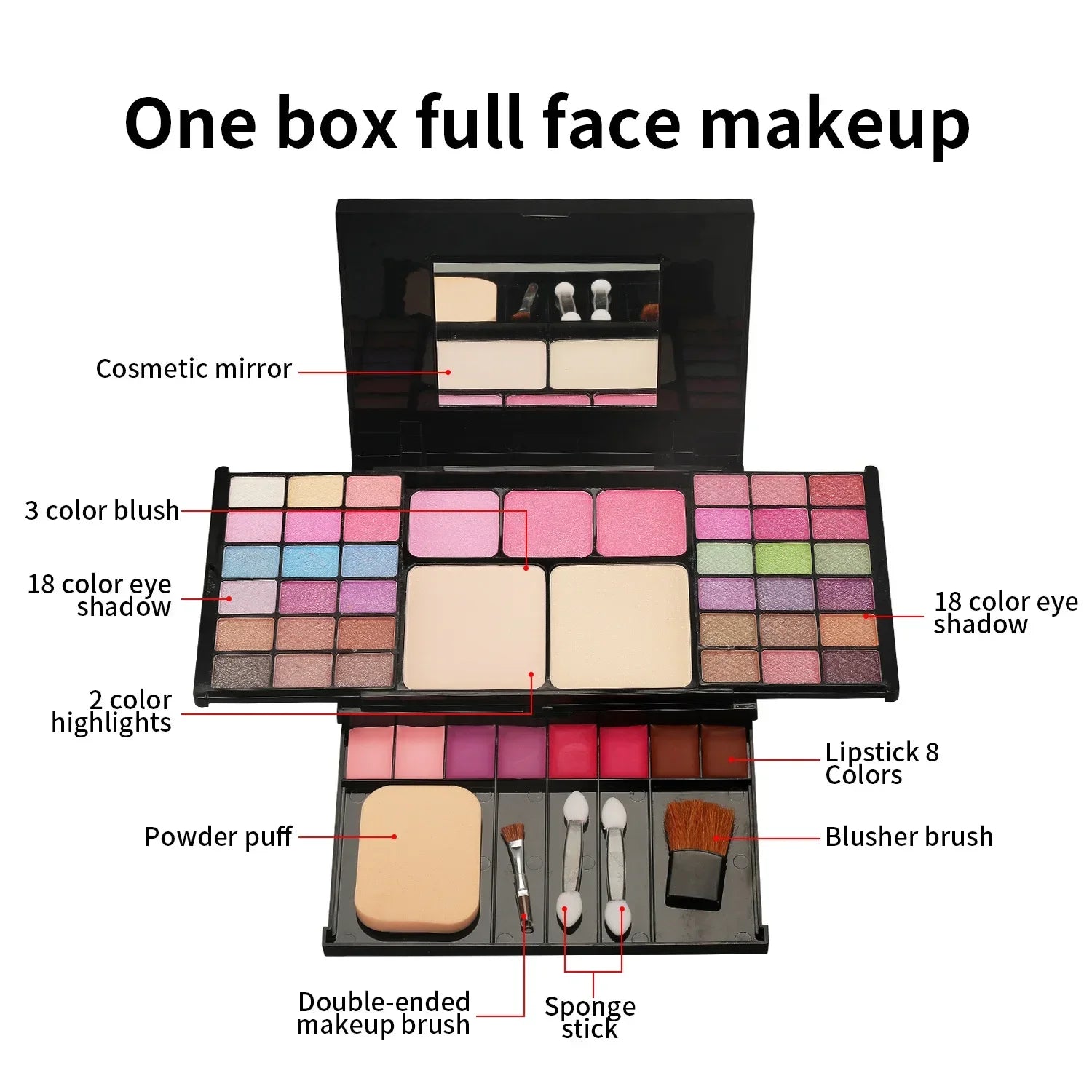Makeup Kit Full Set for Women Multi-functional All in One Box New 49 Color Face Lip Eye Shadow Highlighter Brush Make Up Palette