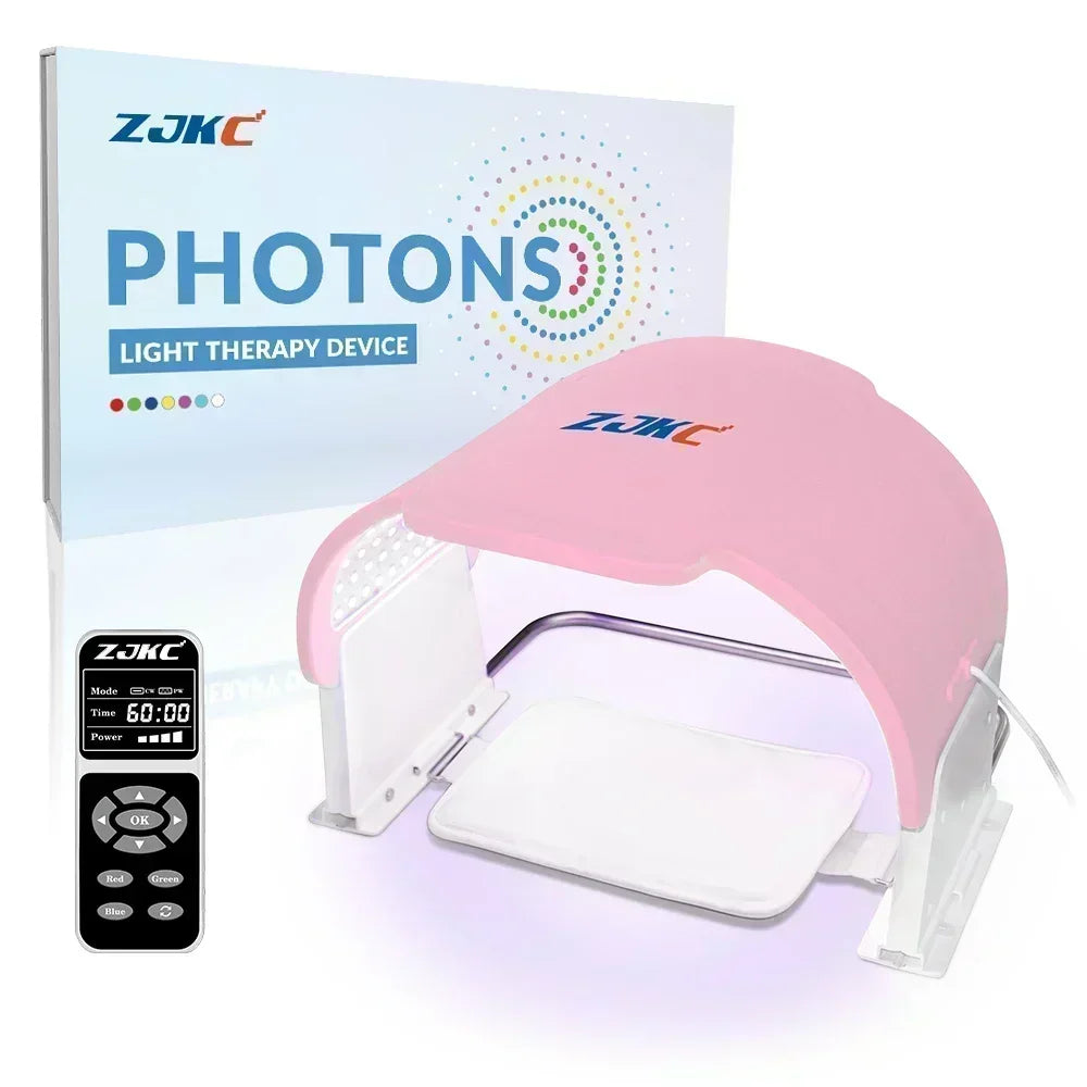 ZJKC 990 Beads LED Light Face Therapy Mask Phototherapy for Skin Rejuvenation Whitening 7 in 1 Aesthetic Professional Led Mask