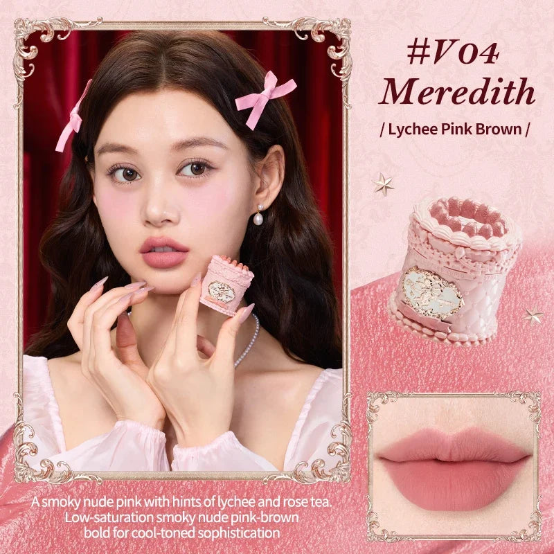 Flower Knows Strawberry Cupid Collection Cake Lip Cream 5ml Velvet Lip Tint - High Pigment Color Longwear Matte Lipstick