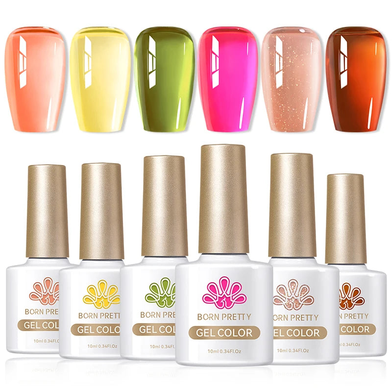 BORN PRETTY 6PCS Gel Polish Set 9D Polaris Cat Magnetic Soak Off UV LED Polish DIY Nail Art Manicure Varnish Base Top Coat