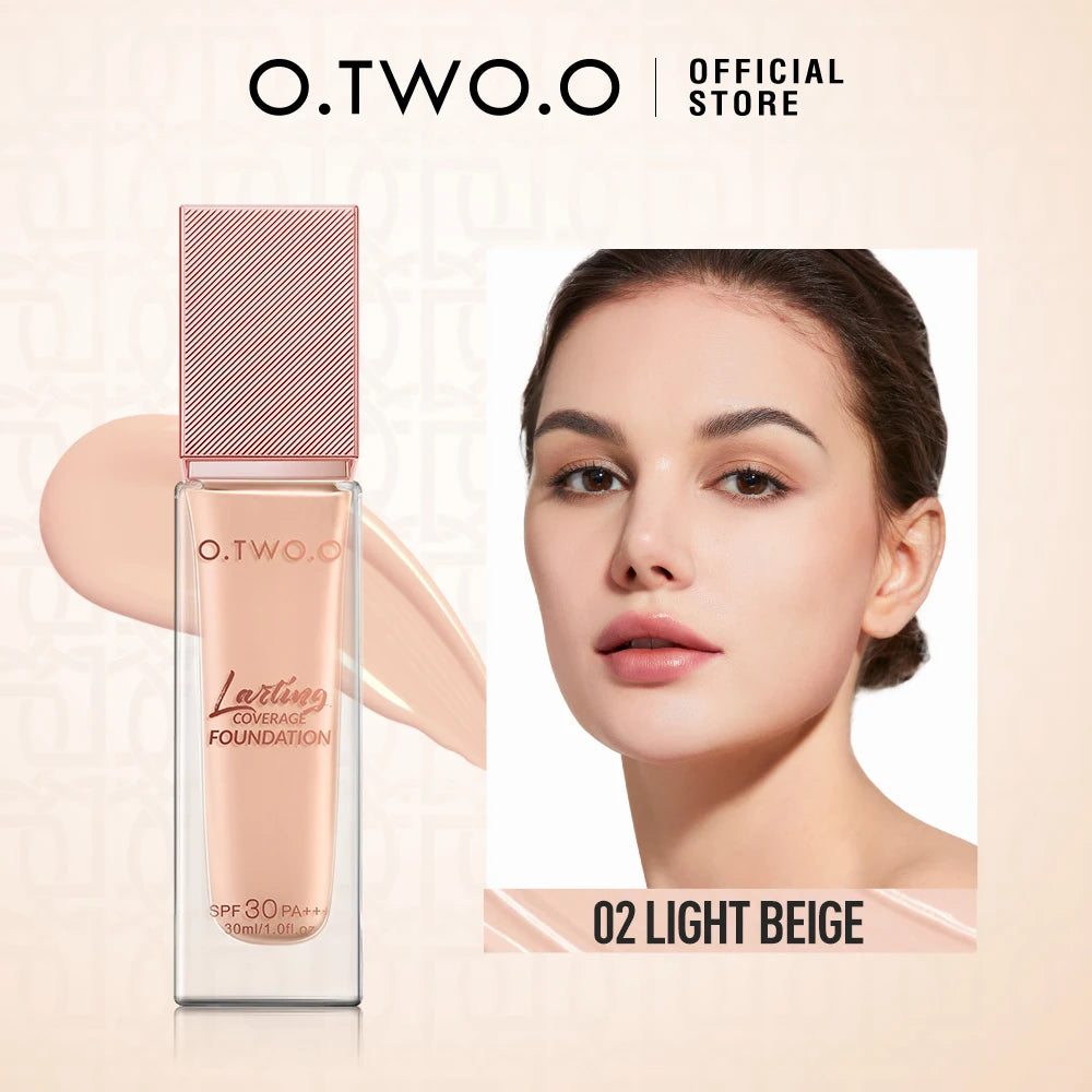 O.TWO.O Foundation Cream Moisturizing Oil-Free Long-Lasting Waterproof BB Cream Concealer Full Coverage Foundation Face Makeup
