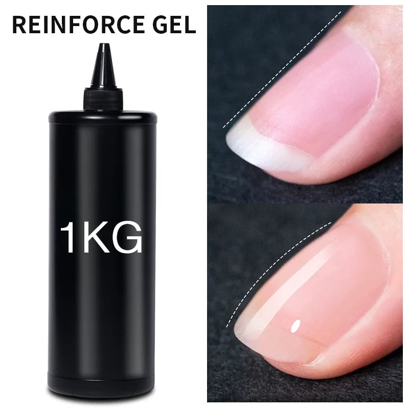 BOZLIN 1KG Super Shinny Top Coat UV Base Gel Polish Matte Top Coat Reinforce Gel Long Lasting Shinning Soak Off Nail Art Varnish