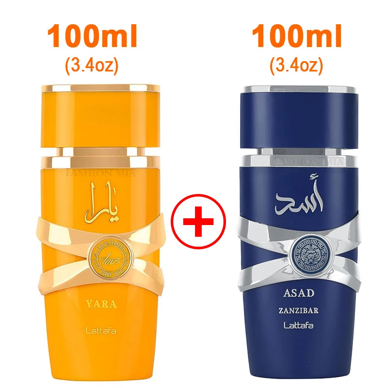 2 Box 3.4oz (100ml) Original Men's Yara Perfume Lasting Fragrance Originals Gift Set Moi Tous Asad Candy Women Arabic perfume