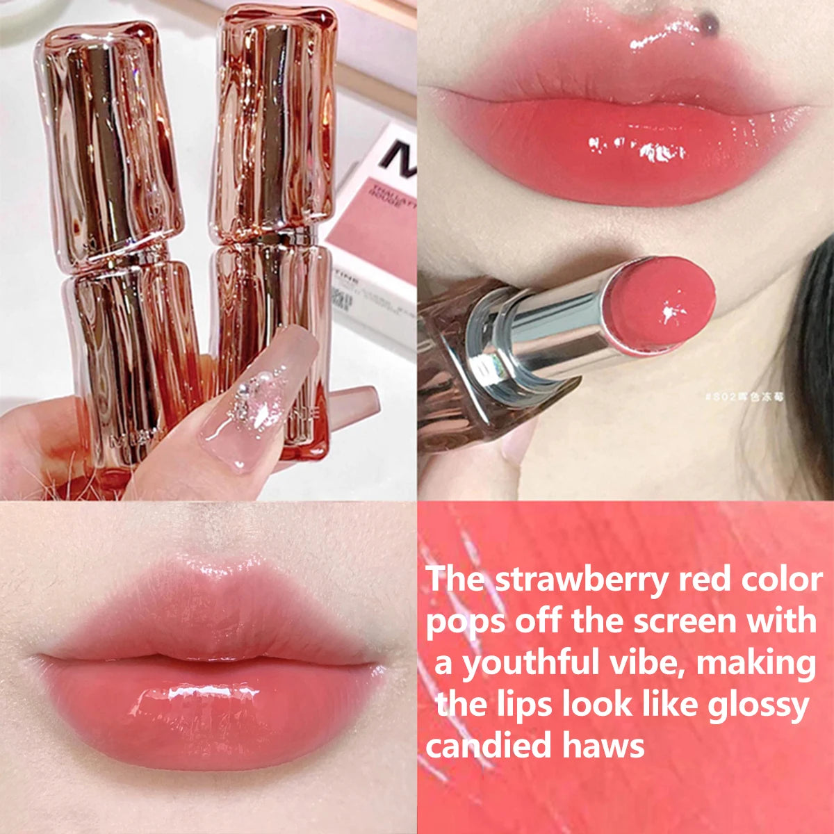 MISTINE Long-Lasting Lipstick Non-Transfer Coffee Ice Lipstick Glossy Liquid Lip Gloss Matte Red Brown Lip Color
