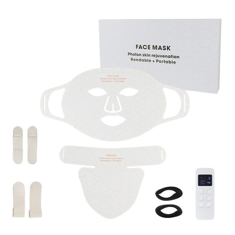 4 Colors LED Light Therapy Face Neck Mask Facial Skin Care Device 630nm 850nm Infrared Red Light Therapy Mask Skin Rejuvenation