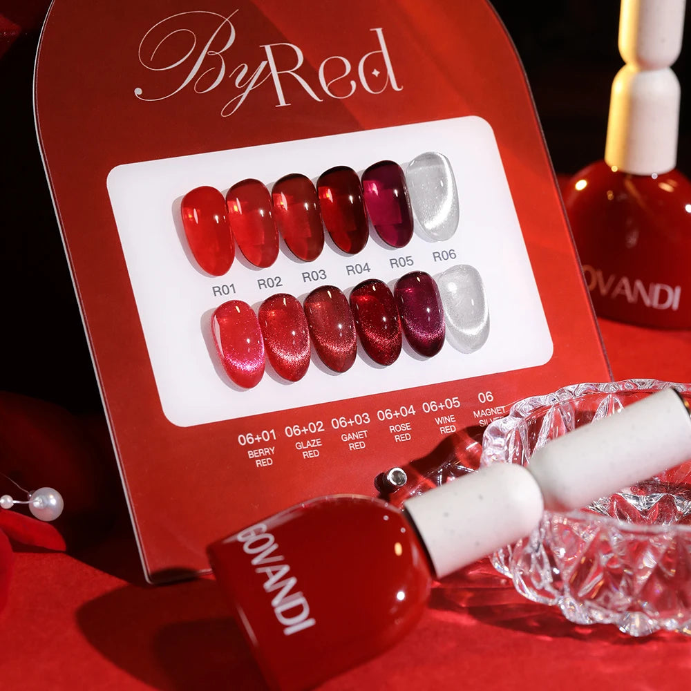 High Quality Christmas Gift Winter Red Nail Gel Set