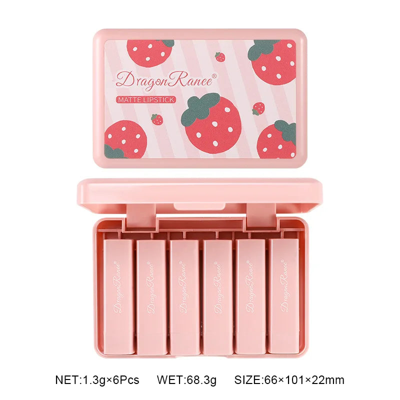 6 Colors Matte Lipstick Set, Matte Lipsticks, Mini Size Lipstick, Waterproof，Long Lasting Matte Velvet Lipstick