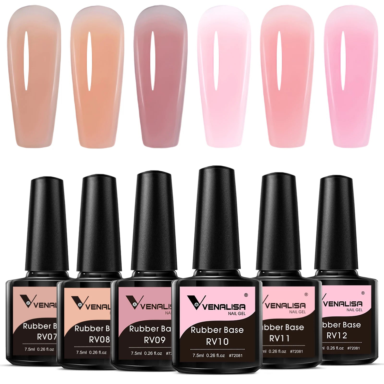 Rose Rubber Base Venalisa Nail Gel Polish Set