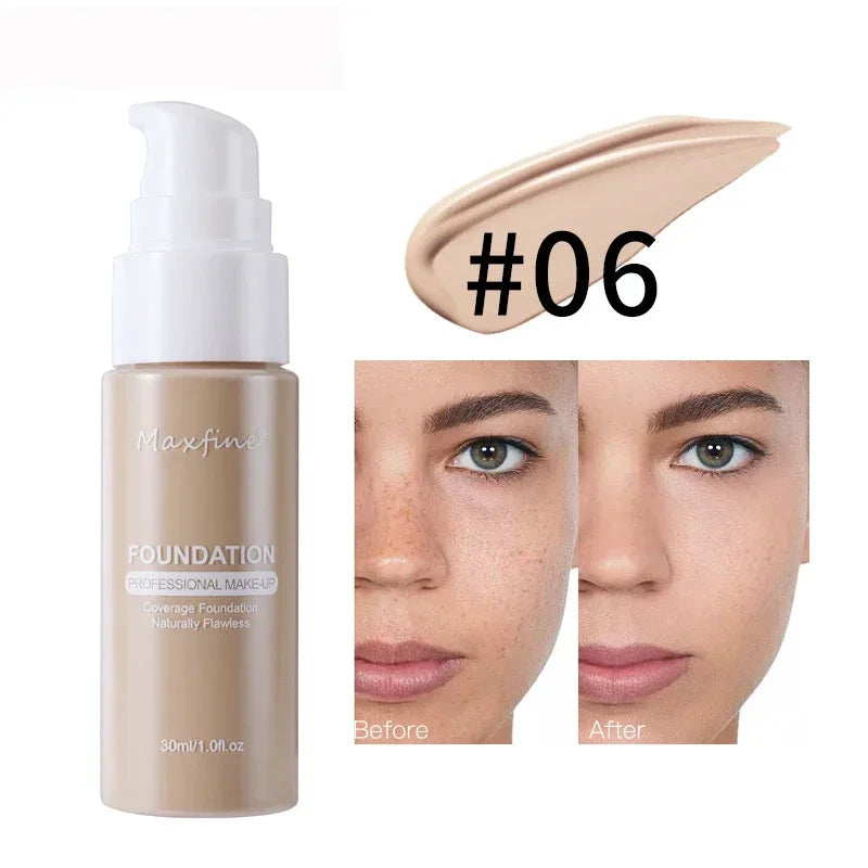 Liquid Face Foundation Cream Oil-Control BB Cream Matte Base Brightening Concealer Lasting Full Coverage Women Makeup Cosmetics