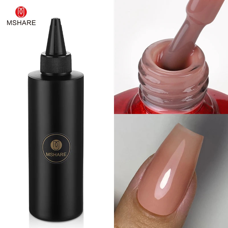 MSHARE 250ml Black White Nail Color Colour Milky White Gel Polish Semi Permanent Varnish Soak Off UV LED Nails