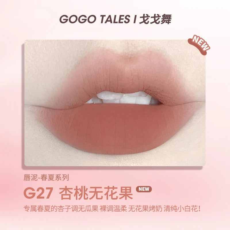Gogotales Maquillajes Milk Cream Lip Mud Naked Color Matte Velvet Lipstick Vegan Waterproof Lip Glaze Girl korean Makeup