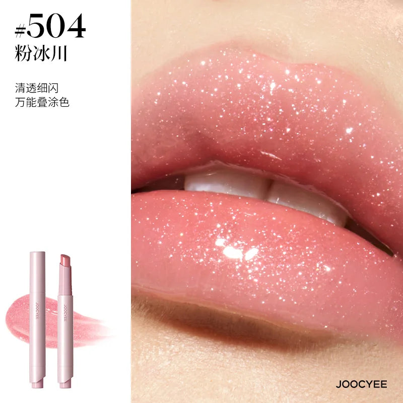 Joocyee Solid Lip Gloss Mirror Water Glossey Mouth Red Lip Glaze Hydrating Lip Color with Vitamin E Shine Finish Lipstick