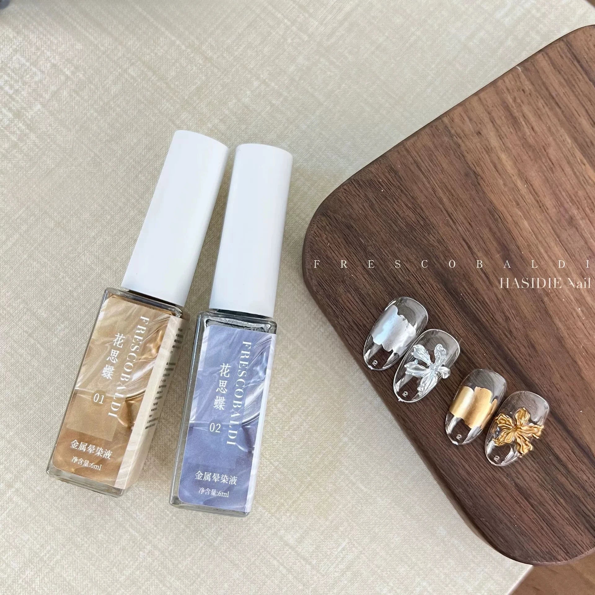 Metallic Blooming Gel Nail Polish Watercolor Ink Nail Painting Gel Lacquer Gold Silver Powder Blossom Nail Art Gel Varnish Glue