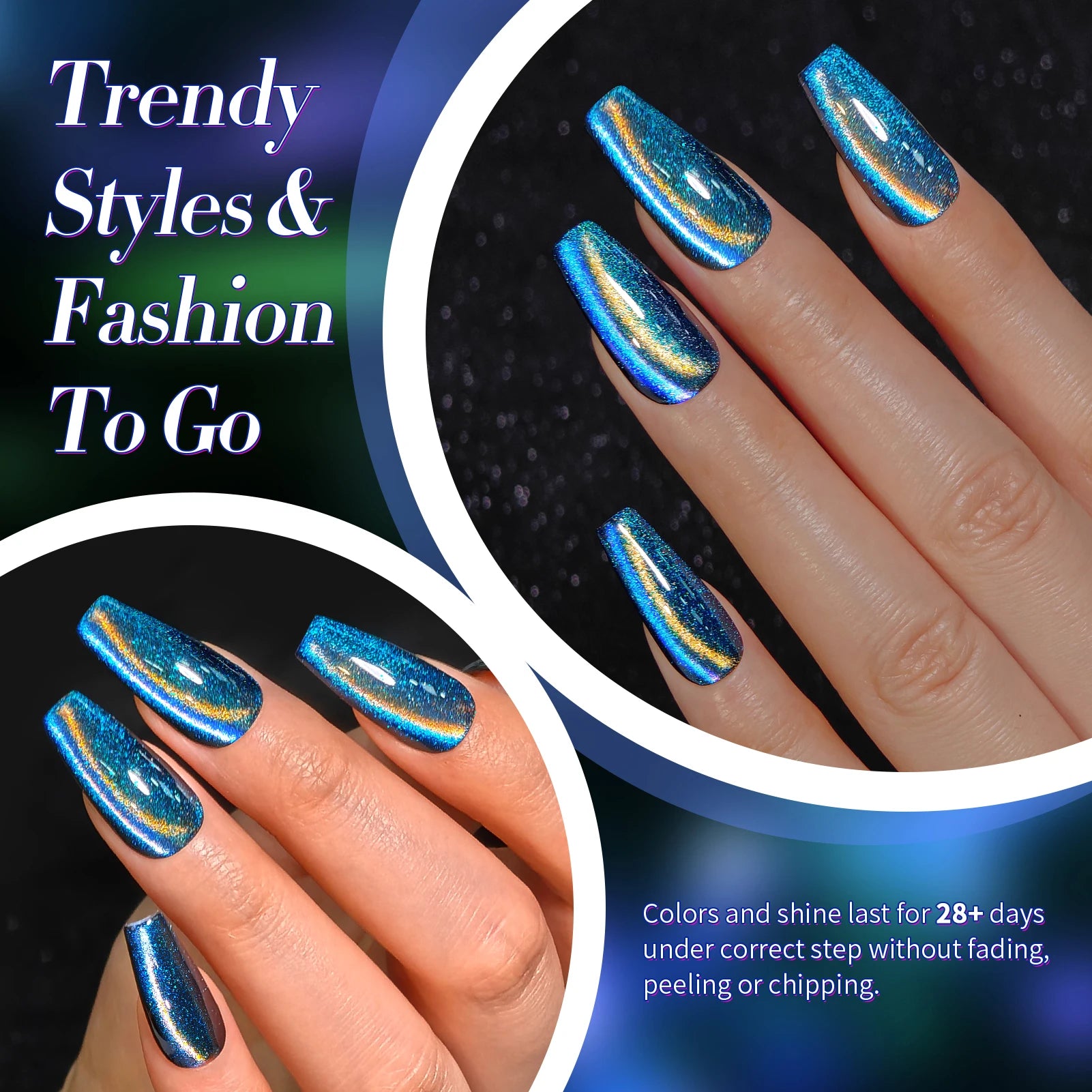 BORN PRETTY 6PCS Gel Polish Set 9D Polaris Cat Magnetic Soak Off UV LED Polish DIY Nail Art Manicure Varnish Base Top Coat