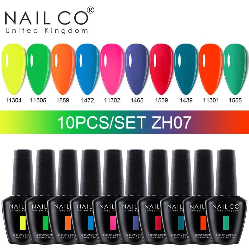 NAILCO 10PCS Set Jelly Color Macarone Gel Polish Set Gel Nail Art All For Manicure Semi-Permanent Varnish Hybrid Design Gel Kit