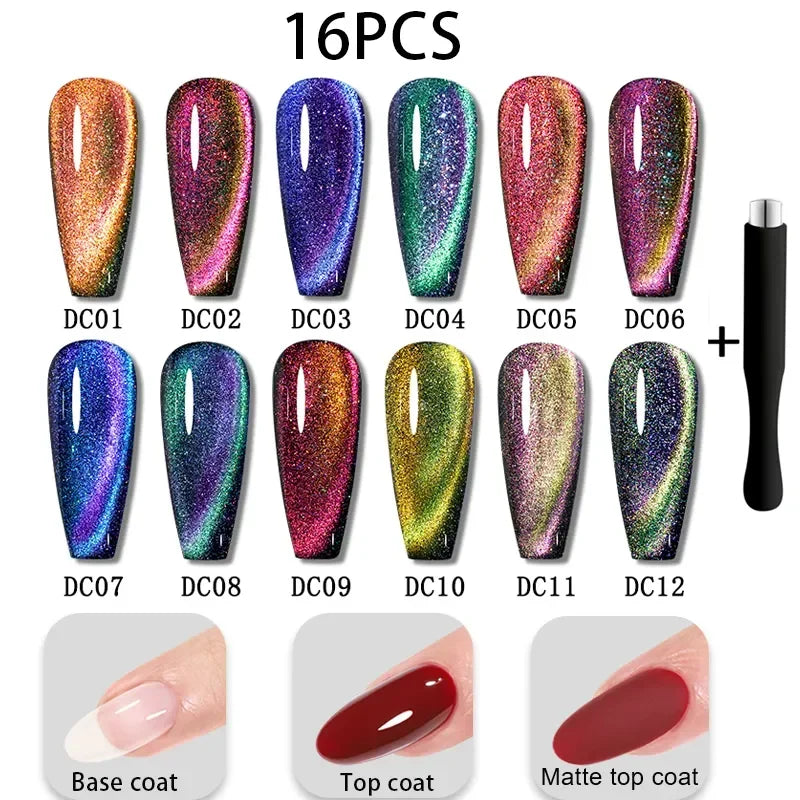 YOKEFELLOW 122 Colors Gel Nail Polish Set Pure Color Gel Soak Off   UV Led Gel Varnish Glitter Sequins Gel Nail Kits 10ML