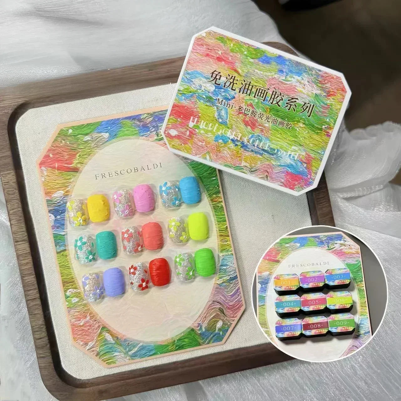 2.5gx9 Nail Drawing 3D Modeling Oil Paint Gel Polish No Wipe Glue Art Design DIY Flowers Painted Carved Nail Gel For Manicure