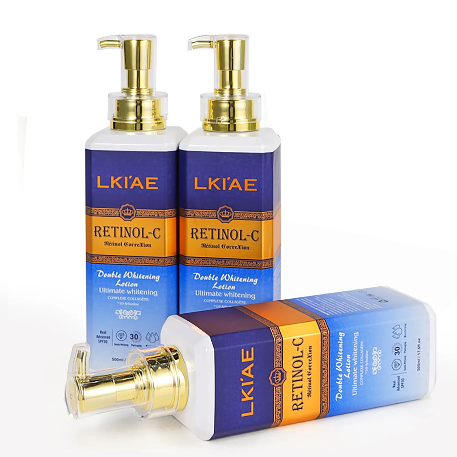 LKIAE Advanced Retinol Double Whitening Skin Care Set, Deeply Moisturizing, Clean Skin, Reduce Wrinkles, Stains, Dark Spots
