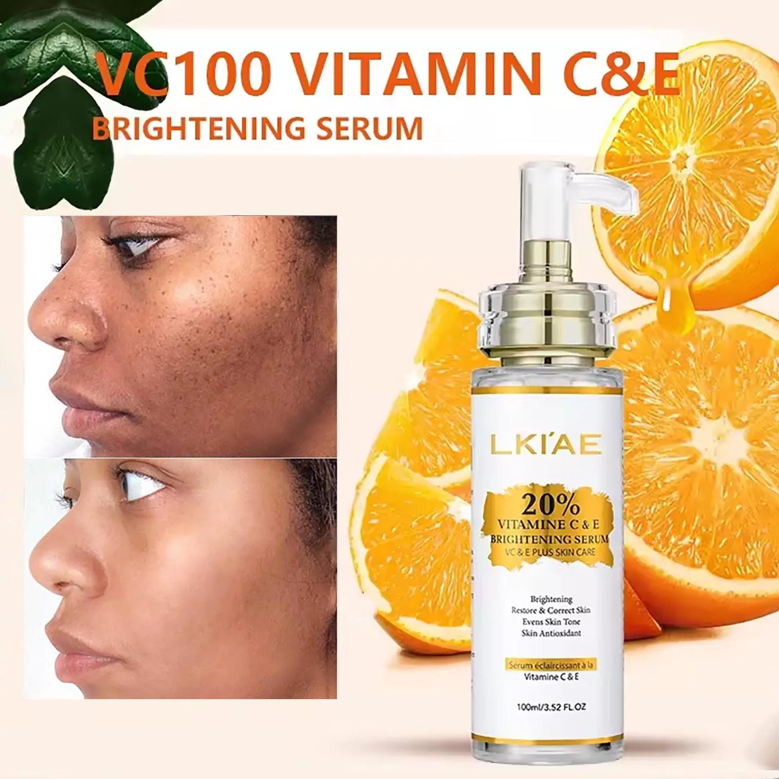 AILKE Vitamin C Skin Care, Even Skin Tone Cream, Regenerae Serum, Radiant Skin, Hydrating, Color Correction, Paraben Free