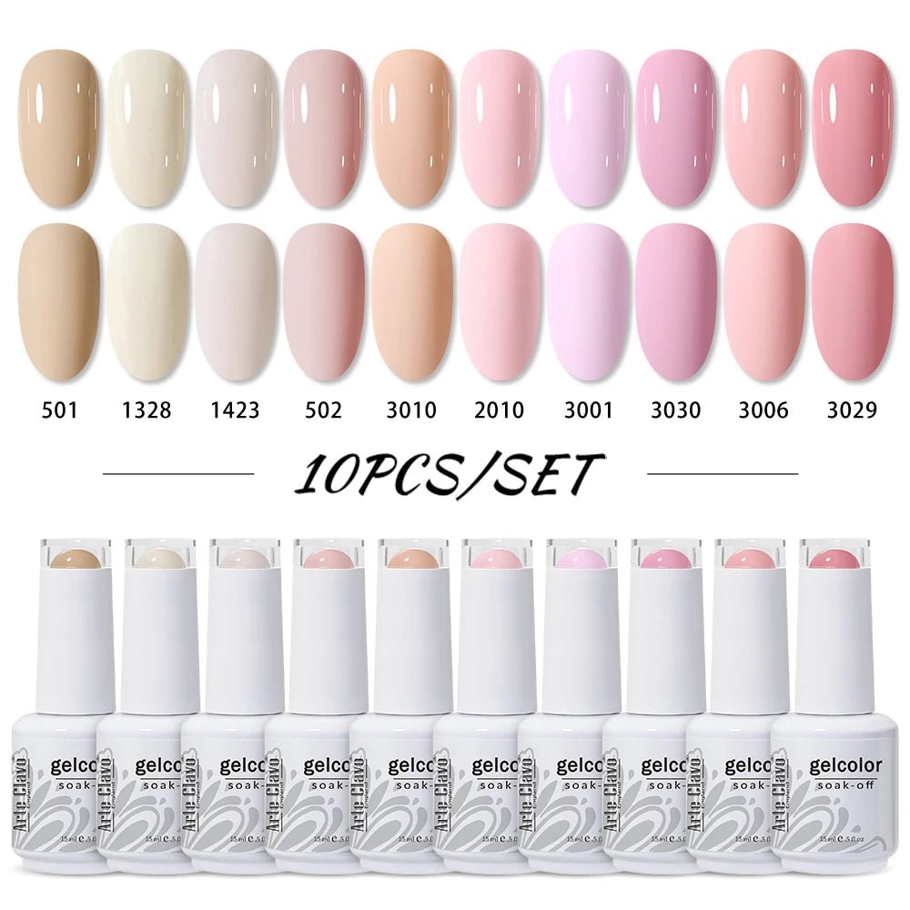 Arte Clavo 10/12/20pcs Gel Nail Polish Set 116 Colors Manicure Semi Permanent Soak Off UV  LED Design Nail Art Gel Varnish Kit