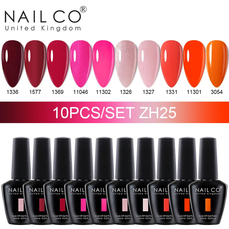 NAILCO 10PCS Set Jelly Color Macarone Gel Polish Set Gel Nail Art All For Manicure Semi-Permanent Varnish Hybrid Design Gel Kit