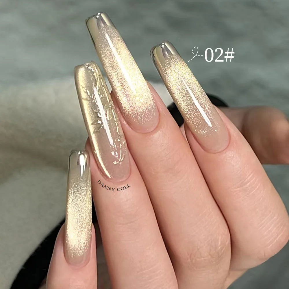 6pcs Sparkling Magnetic Gel 9D Flash Crystal Cat's Eye Gel Nail Polish Set With Sample Soak Off UV LED Cat Eye Varnish 15ml