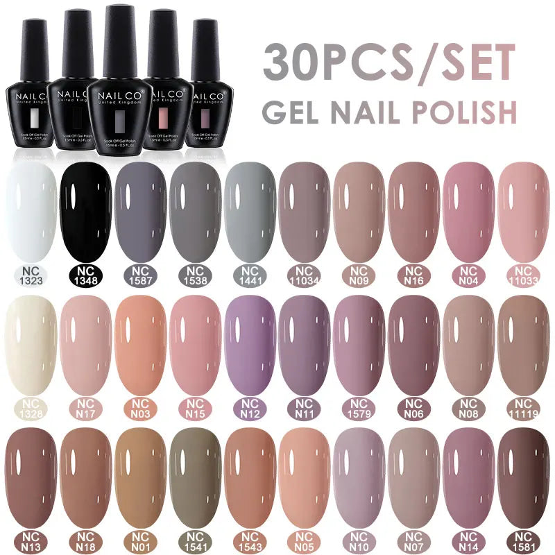 NAILCO 20/30Pcs Fluorescent Color Gel Nail Polish Set Semi Permanent UV LED Varnish Nail Art Design Soak Off Nail Gel Set 15ml
