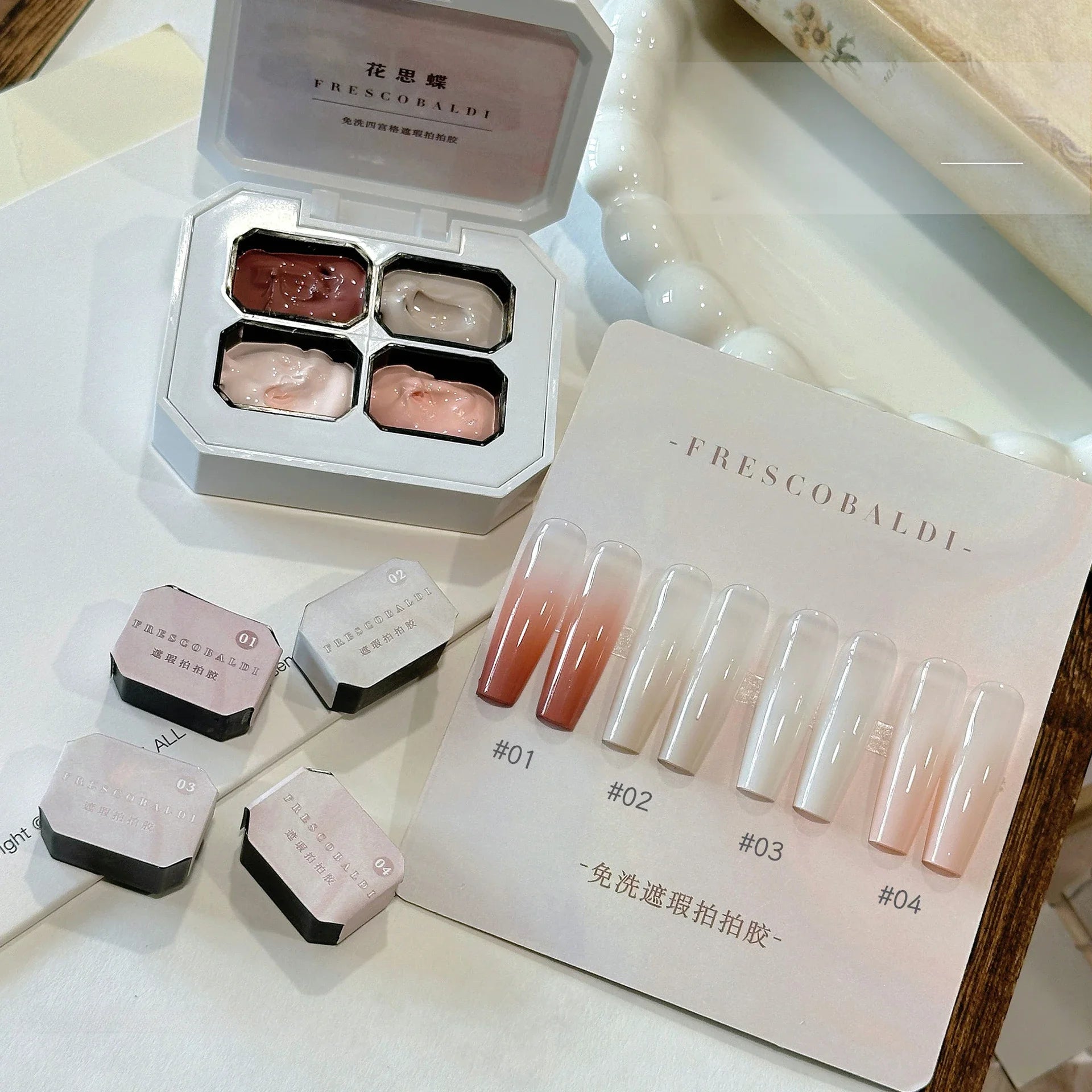 4Colors Nude Pat Painting Gel Nail Polish High Saturated Thick Paint Gradient Nail Polish Gel Gloss Gel Natural and Delicate