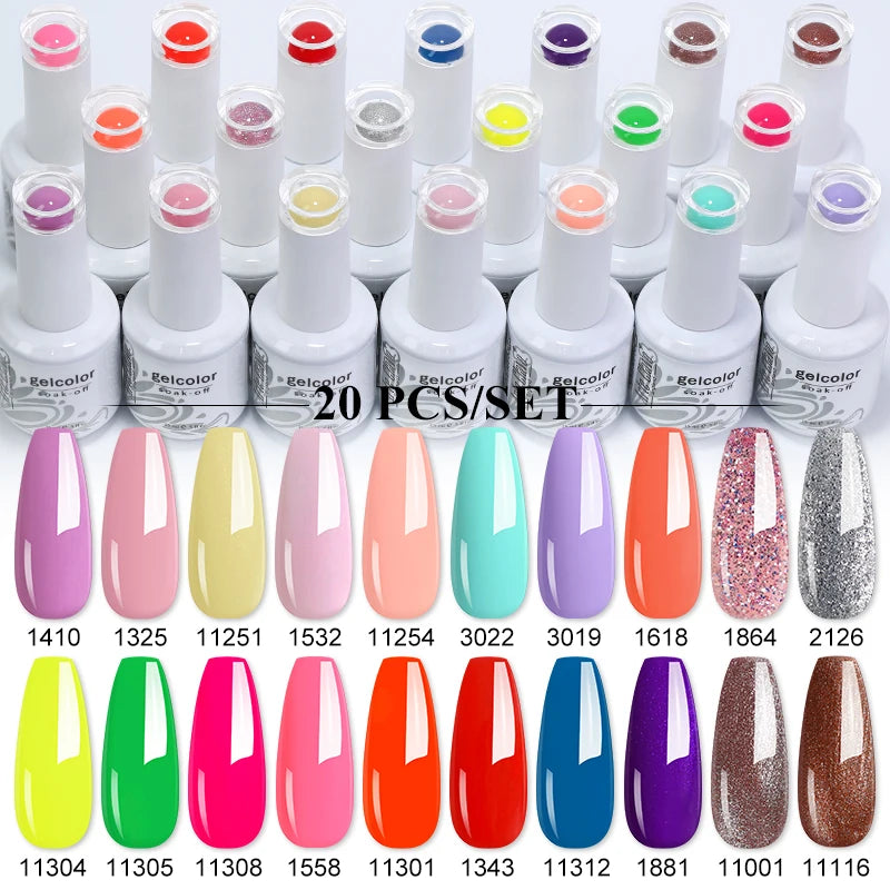 Arte Clavo 10/12/20pcs Gel Nail Polish Set 116 Colors Manicure Semi Permanent Soak Off UV  LED Design Nail Art Gel Varnish Kit