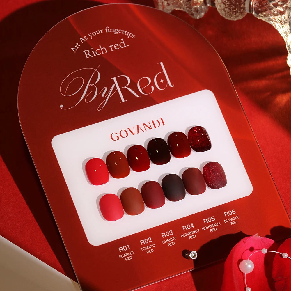 High Quality Christmas Gift Winter Red Nail Gel Set